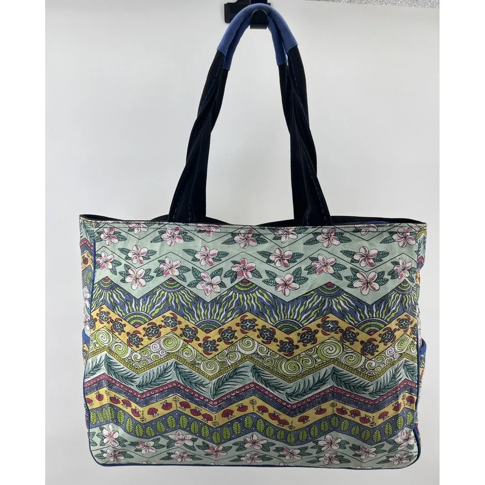 Stephanie Kiker‎ Tote Shoulder Bag Beach Flip Flop Design Colorful Large Duffle